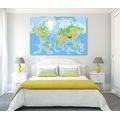 CANVAS PRINT CLASSIC WORLD MAP - PICTURES OF MAPS - PICTURES