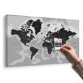 OBRAZ NA KORKU MODERNÍ ČERNOBÍLÁ MAPA - OBRAZY NA KORKU - OBRAZY