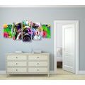 QUADRO IN 5 PARTI BULLDOG POP ART - QUADRI POP ART - QUADRI