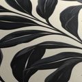 CANVASTAVLA 5-DELAD ELEGANTA SVARTA BLAD - TAVLOR MED TRÄD OCH BLAD - TAVLOR