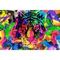 SELF ADHESIVE WALLPAPER COLORFUL TIGER HEAD - SELF-ADHESIVE WALLPAPERS - WALLPAPERS