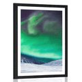 POSTER MIT PASSEPARTOUT POLARLICHT AM HIMMEL - NATUR - POSTER