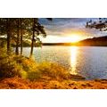 SELF ADHESIVE WALL MURAL SUNSET OVER THE LAKE - SELF-ADHESIVE WALLPAPERS - WALLPAPERS