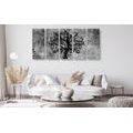 5-PIECE CANVAS PRINT BLACK AND WHITE TREE OF LIFE - BLACK AND WHITE PICTURES - PICTURES