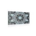 CANVAS PRINT MANDALA WITH AN INDIAN THEME IN LIGHT BLUE - PICTURES FENG SHUI - PICTURES