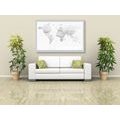 CANVAS PRINT CLASSIC BLACK AND WHITE MAP WITH A GRAY BORDER - PICTURES OF MAPS - PICTURES