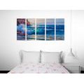 5-PIECE CANVAS PRINT SEA WAVES ON THE COAST - PICTURES OF NATURE AND LANDSCAPE - PICTURES