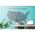 WALLPAPER EDUCATIONAL MAP OF THE USA WITH A BLUE BACKGROUND - WALLPAPERS MAPS - WALLPAPERS