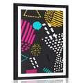 POSTER MIT PASSEPARTOUT MODERNES MEMPHIS-MUSTER - POP-ART - POSTER