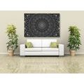 CANVAS PRINT DETAILED DECORATIVE MANDALA IN BLACK AND WHITE - BLACK AND WHITE PICTURES - PICTURES