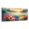 OBRAZ ZÁŘIVÁ KVĚTINOVÁ KRAJINA - OBRAZY VÝCHOD A ZÁPAD SLUNCE - OBRAZY