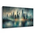 TABLOU PANORAMĂ ORAȘ ÎN CEAȚĂ - TABLOURI CU ORAȘE - TABLOURI