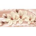 WANDBILD LUXURIÖSE MAGNOLIE MIT PERLEN - BILDER BLUMEN - BILDER