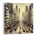 OBRAZ RUCH VELKOMĚSTA V PODVEČER - OBRAZY MĚSTA - OBRAZY