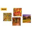 CANVAS PRINT SET NATURE IN AUTUMN COLORS - SET OF PICTURES - PICTURES