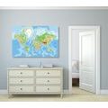 CANVAS PRINT CLASSIC WORLD MAP - PICTURES OF MAPS - PICTURES