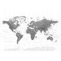 DECORATIVE PINBOARD BEAUTIFUL WORLD MAP IN BLACK AND WHITE - PICTURES ON CORK - PICTURES