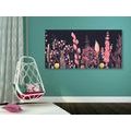 CANVAS PRINT VARIATIONS OF GRASS IN PINK COLOR - PICTURES FLOWERS - PICTURES