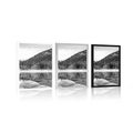 POSTER LAKE IN NATURE IN BLACK AND WHITE - BLACK AND WHITE - POSTERS