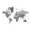 CANVAS PRINT WORLD MAP IN BLACK AND WHITE - PICTURES OF MAPS - PICTURES