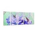 5-PIECE CANVAS PRINT MODERN PAINTED PEONIES - PICTURES FLOWERS{% if product.category.pathNames[0] != product.category.name %} - PICTURES{% endif %}