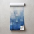 ZELFKLEVEND FOTOBEHANG ABSTRACTE BLAUWE GEOMETRISCHE VLAKKEN - FOTOBEHANG ABSTRACT - FOTOBEHANG