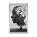 AFFICHE ARBRE EN FORME DE VISAGE - NOIR ET BLANC - AFFICHES