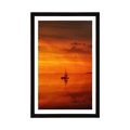 POSTER WITH MOUNT LONELY BOAT ON THE OPEN SEA - NATURE - POSTERS