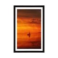 POSTER WITH MOUNT LONELY BOAT ON THE OPEN SEA - NATURE - POSTERS