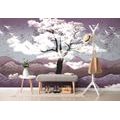 PAPIER PEINT AUTOCOLLANT ARBRE DANS LES NUAGES DANS UN PAYSAGE VIOLET - PAPIERS PEINTS AUTOCOLLANTS - PAPIER PEINT