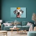 WANDBILD DALMATINER MIT ANANAS AUF DEM KOPF - BILDER VON HUNDEN - BILDER