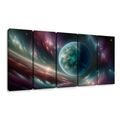 5-TEILIGES WANDBILD GALAXIE UND PLANET - WANDBILDER GALAXIE - BILDER