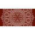 CANVAS PRINT FINE ETHNIC MANDALA IN BURGUNDY DESIGN - PICTURES FENG SHUI - PICTURES