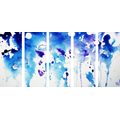 5-PIECE CANVAS PRINT ARTISTIC BLUE ABSTRACTION - ABSTRACT PICTURES{% if product.category.pathNames[0] != product.category.name %} - PICTURES{% endif %}