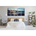 5-PIECE CANVAS PRINT SUNSET OVER THE LAKE - PICTURES OF NATURE AND LANDSCAPE - PICTURES