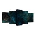 TABLEAU EN 5 PARTIES – NÉBULEUSE NOCTURNE DORÉE - IMAGES DE GALAXIE - TABLEAUX