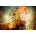 TABLEAU SUR TOILE – ARBRE DE VIE AVEC ABSTRACTION DE L'UNIVERS - TABLEAUX FENG SHUI - TABLEAUX