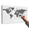 OBRAZ NA KORKU POLITICKÁ MAPA SVĚTA V ČERNOBÍLÉM PROVEDENÍ - OBRAZY NA KORKU - OBRAZY