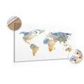 DECORATIVE PINBOARD POLYGONAL WORLD MAP - PICTURES ON CORK - PICTURES