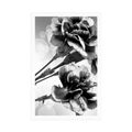 CARNATION FLOWER POSTER IN BLACK AND WHITE - BLACK AND WHITE - POSTERS