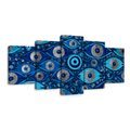 TABLEAU EN 5 PARTIES – YEUX BLEUS PROTECTEURS - TABLEAUX PAR THÈME - TABLEAUX