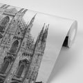 WALL MURAL MILAN CATHEDRAL IN BLACK AND WHITE - BLACK AND WHITE WALLPAPERS - WALLPAPERS