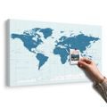 QUADRO IN SUGHERO – MAPPA POLITICA DEL MONDO IN COLORE BLU - QUADRI SU SUGHERO - STAMPE E QUADRI