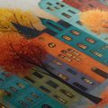 WANDBILD HERBSTLICHE STADT MIT BUNTEN HÄUSERN - BUNTE HÄUSER - BILDER