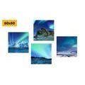 CANVAS PRINT SET BEAUTY OF THE NORTHERN LIGHTS - SET OF PICTURES - PICTURES