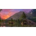 CANVAS PRINT SUNSET OVER A MOUNTAIN LANDSCAPE - PICTURES OF NATURE AND LANDSCAPE - PICTURES