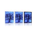 POSTER TREE OF LIFE ON A BLUE BACKGROUND - FENG SHUI - POSTERS