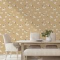 SAMOLEPÍCÍ TAPETA KVĚTINOVÉ POLE NA BÉŽOVÉM POZADÍ - VZOROVANÉ TAPETY - TAPETY