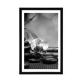 AFFICHE AVEC MONTURE FENG SHUI NATURE MORTE EN NOIR ET BLANC - NOIR ET BLANC - AFFICHES