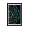 POSTER MIT PASSEPARTOUT MANDALA MIT SONNENMUSTER - FENG SHUI - POSTER